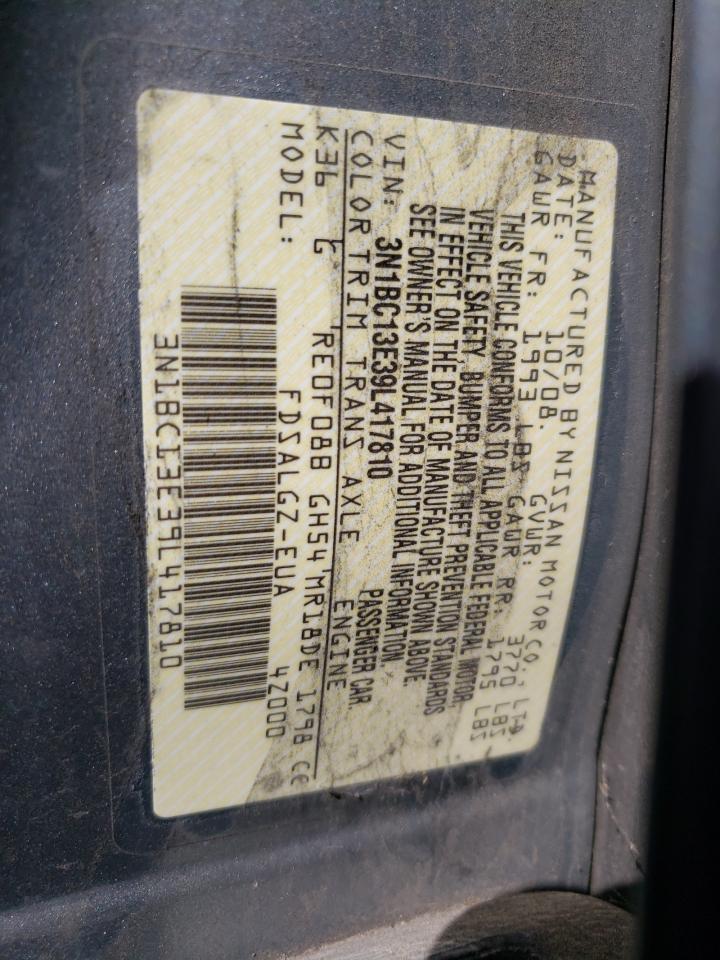 Photo 10 from auction – 2009 NISSAN VERSA S with VIN 3N1BC13E39L417810