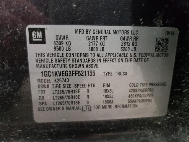 Photo 10 from auction – 2015 CHEVROLET SILVERADO with VIN 1GC1KVEG3FF521155