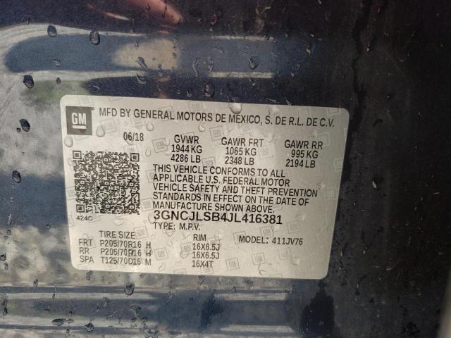 Photo 10 from auction – 2018 CHEVROLET TRAX 1LT with VIN 3GNCJLSB4JL416381
