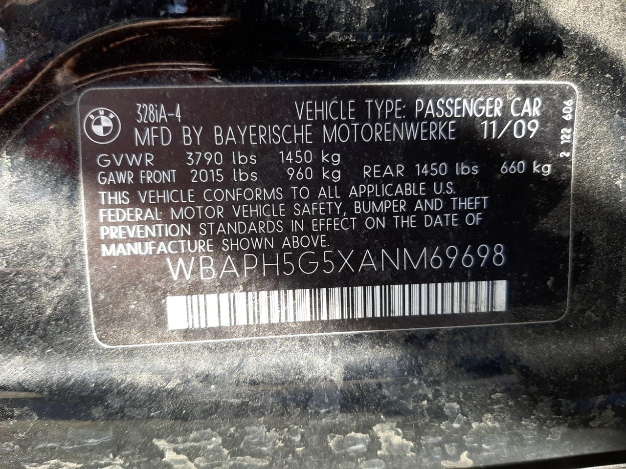 Photo 10 from auction – 2010 BMW 328 I SULE with VIN WBAPH5G5XANM69698