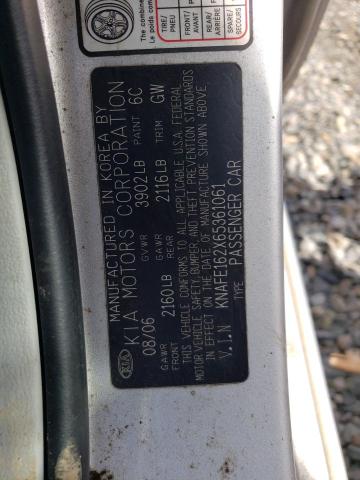 Photo 10 from auction – 2006 KIA SPECTRA5 with VIN KNAFE162X65361061