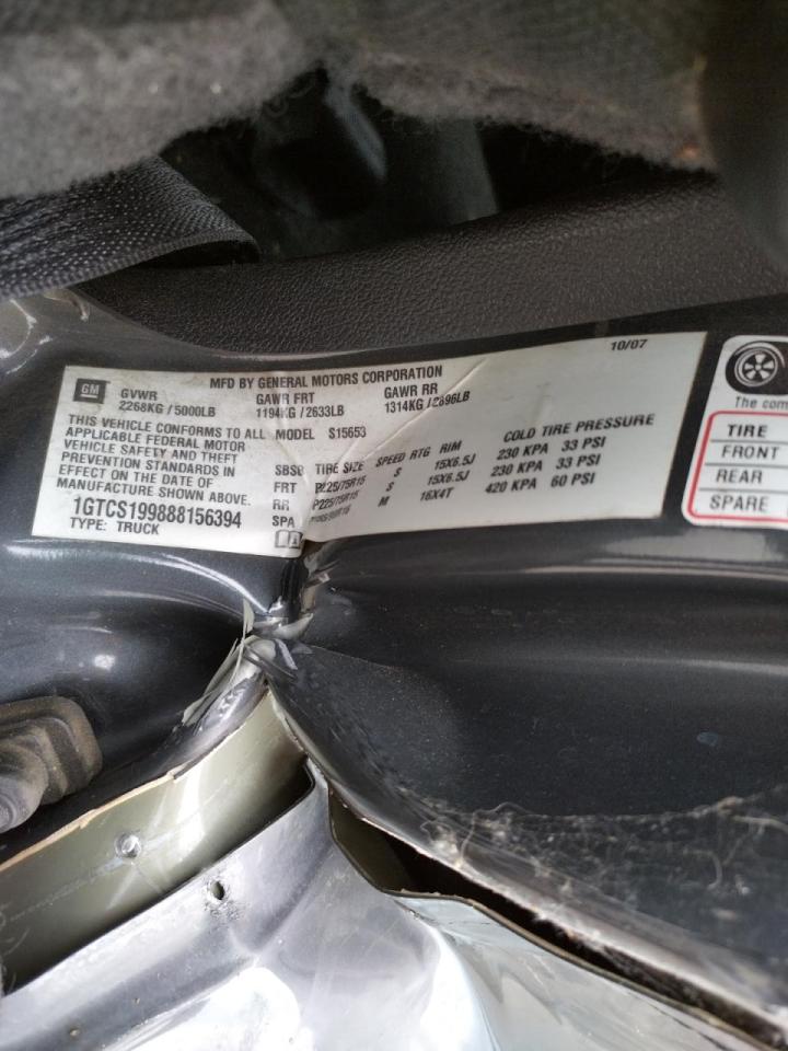 Photo 10 from auction – 2008 GMC CANYON with VIN 1GTCS199888156394