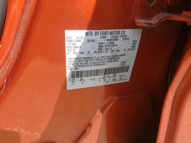 Photo 10 from auction – 2007 FORD EDGE SEL P with VIN 2FMDK39C87BB09692