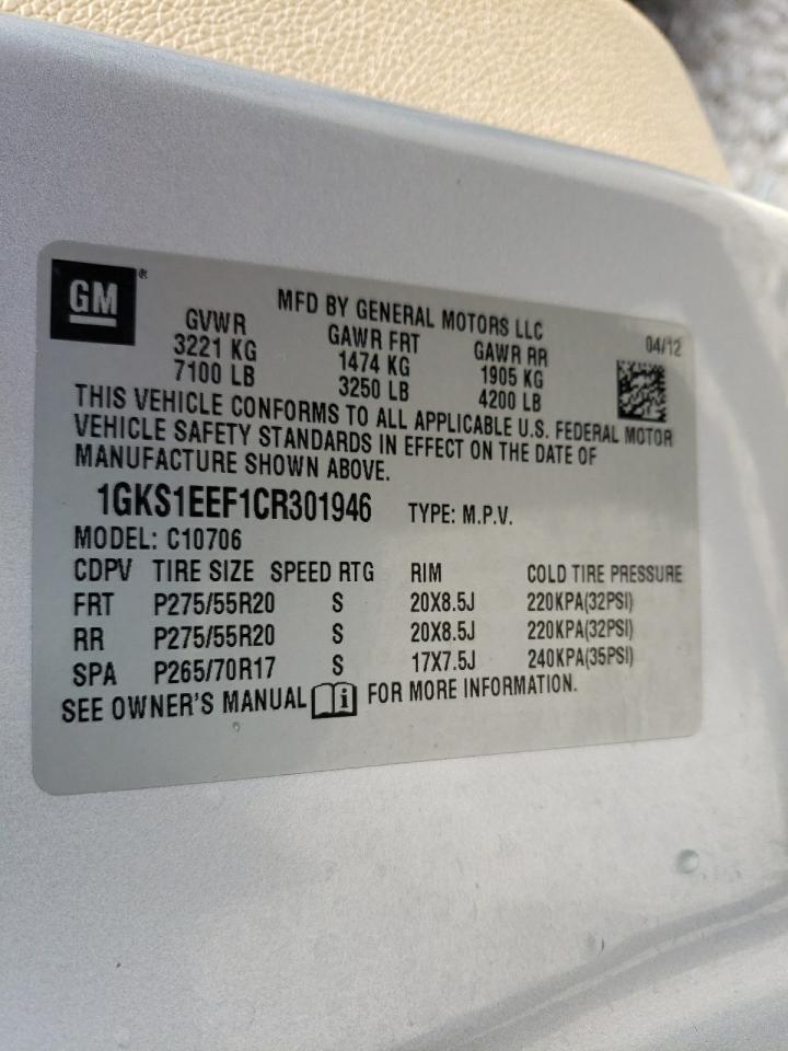 Photo 10 from auction – 2012 GMC YUKON DENA with VIN 1GKS1EEF1CR301946
