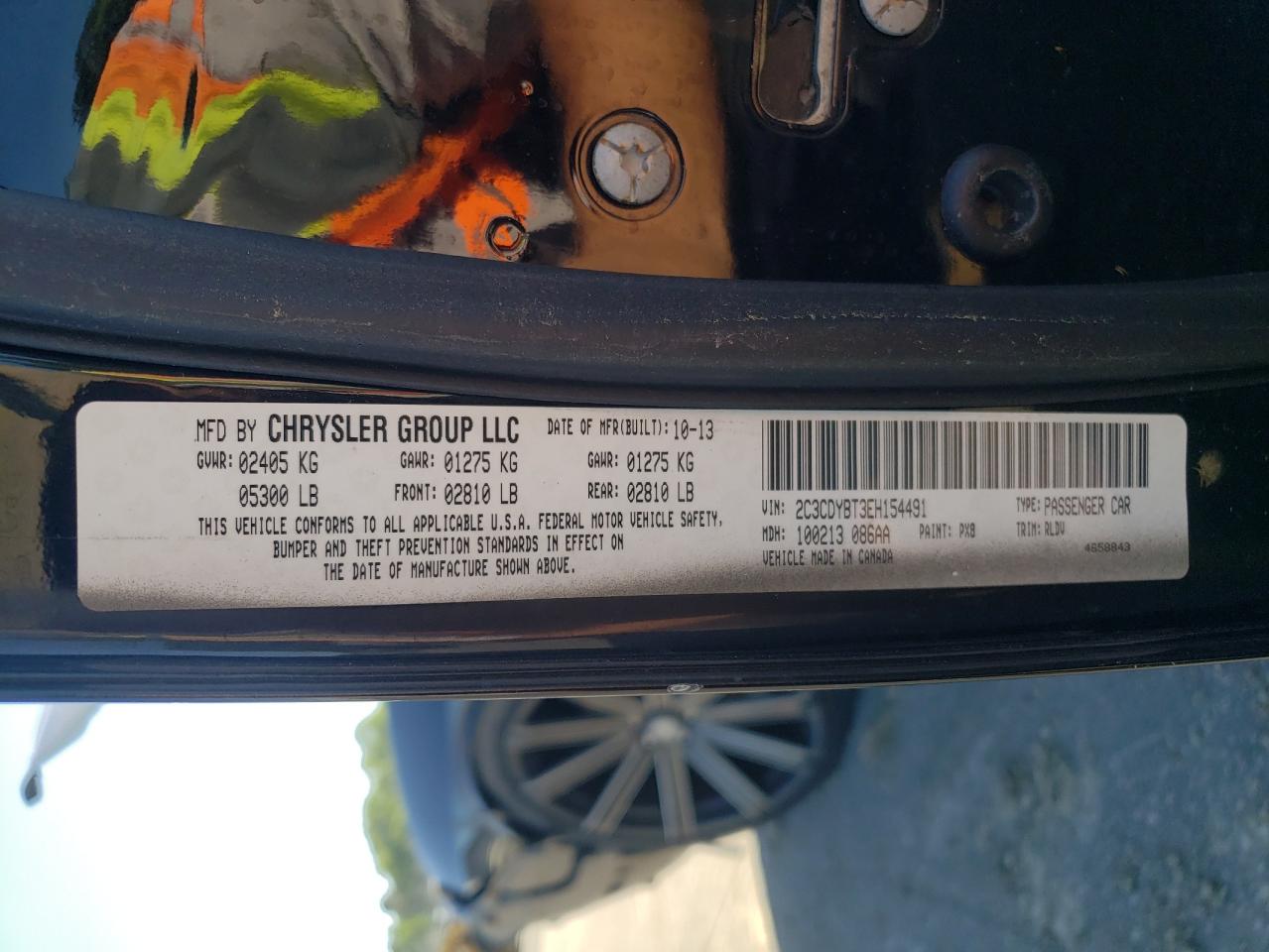 Photo 10 from auction – 2014 DODGE CHALLENGER with VIN 2C3CDYBT3EH154491