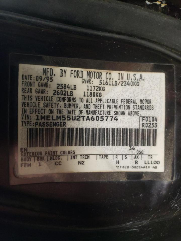 Photo 10 from auction – 1996 MERCURY SABLE GS with VIN 1MELM55U2TA605774