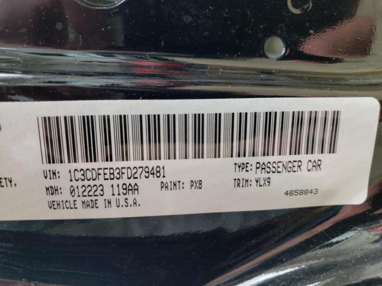 Photo 10 from auction – 2015 DODGE DART GT with VIN 1C3CDFEB3FD279481