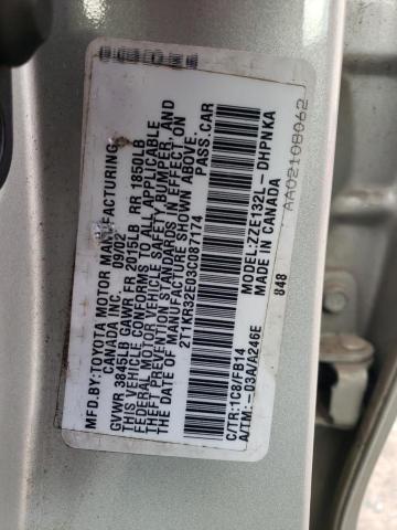 Photo 10 from auction – 2003 TOYOTA COROLLA MA with VIN 2T1KR32E03C087174