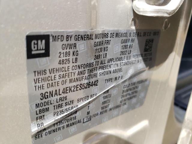 Photo 10 from auction – 2014 CHEVROLET CAPTIVA LT with VIN 3GNAL4EK2ES526442