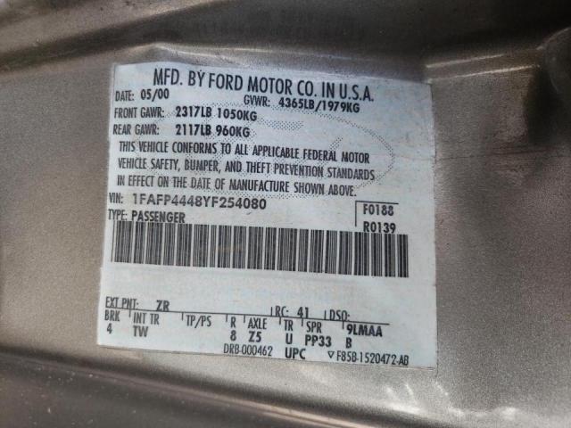 Photo 10 from auction – 2000 FORD MUSTANG with VIN 1FAFP4448YF254080