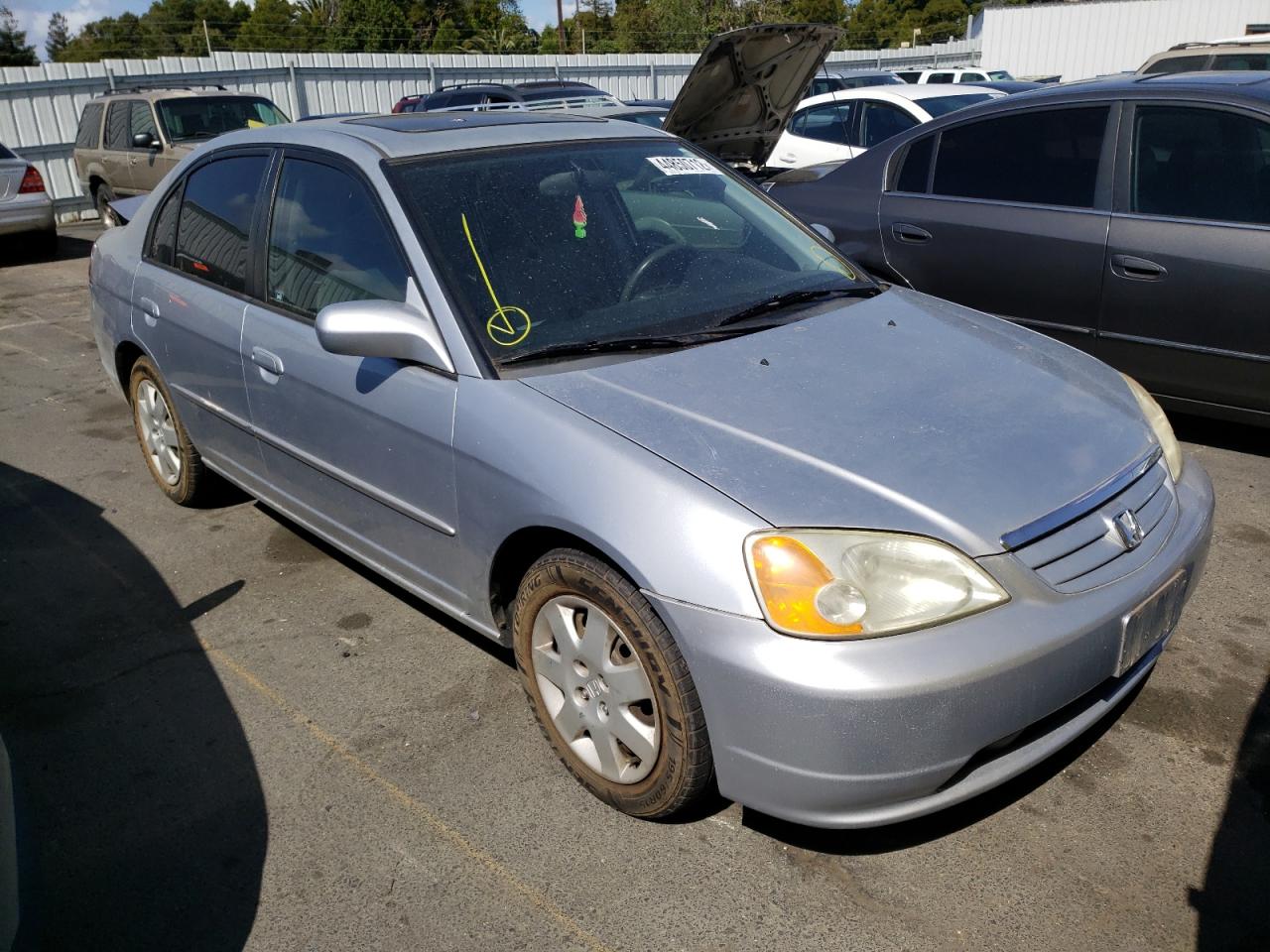 HONDA CIVIC EX 2002 with VIN 2HGES26792H545453 - Photo from auction