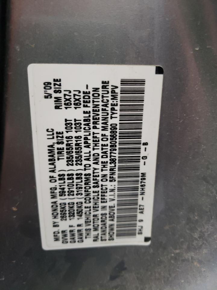 Photo 10 from auction – 2009 HONDA ODYSSEY with VIN 5FNRL38779B056890