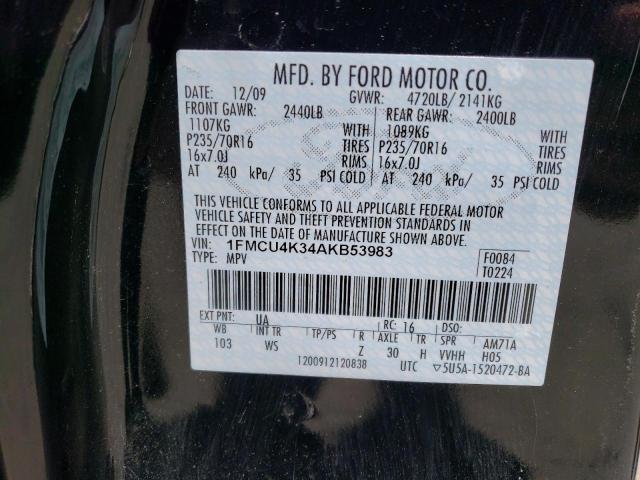 Photo 10 from auction – 2010 FORD ESCAPE HYB with VIN 1FMCU4K34AKB53983