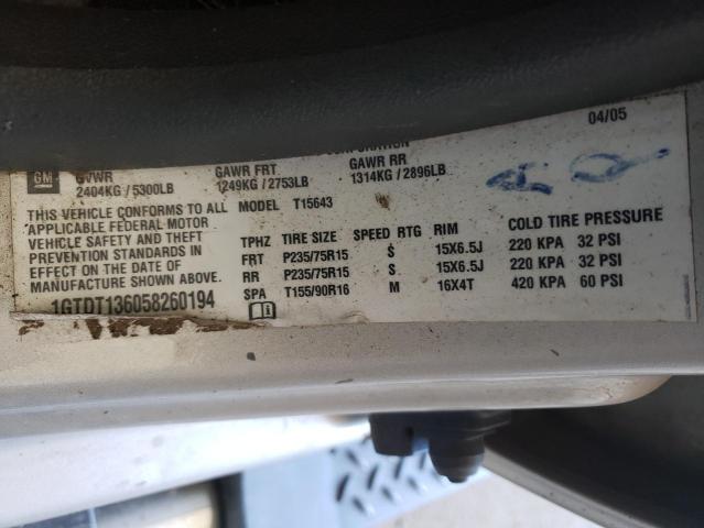 Photo 10 from auction – 2005 GMC CANYON with VIN 1GTDT136058260194