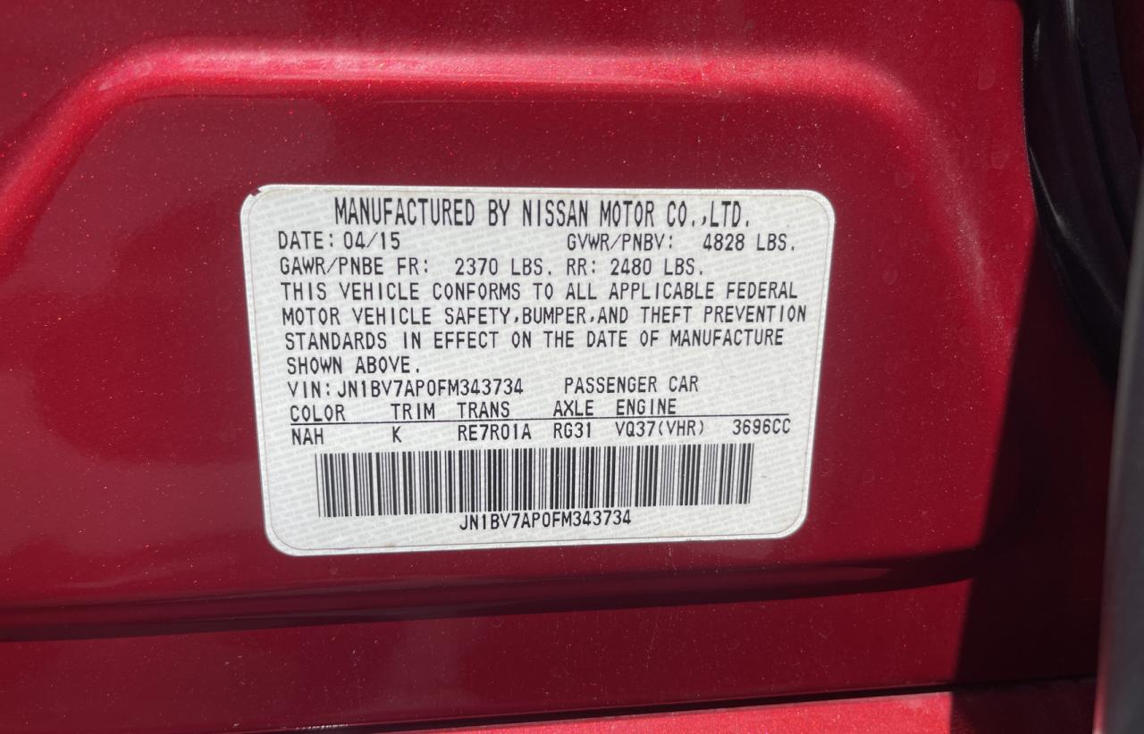 Photo 10 from auction – 2015 INFINITI Q50 BASE with VIN JN1BV7AP0FM343734