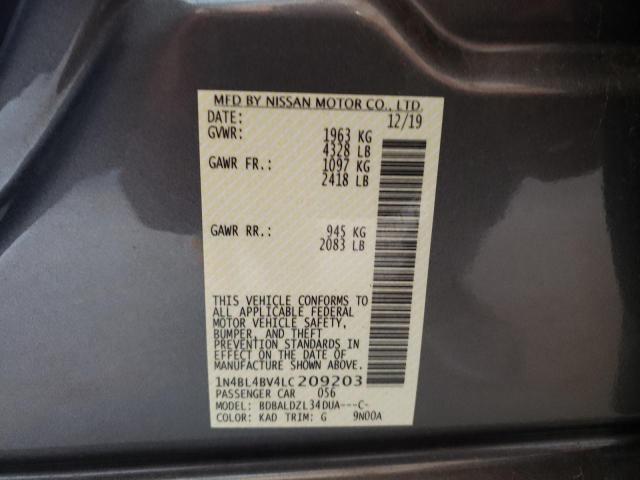 Photo 10 from auction – 2020 NISSAN ALTIMA S with VIN 1N4BL4BV4LC209203