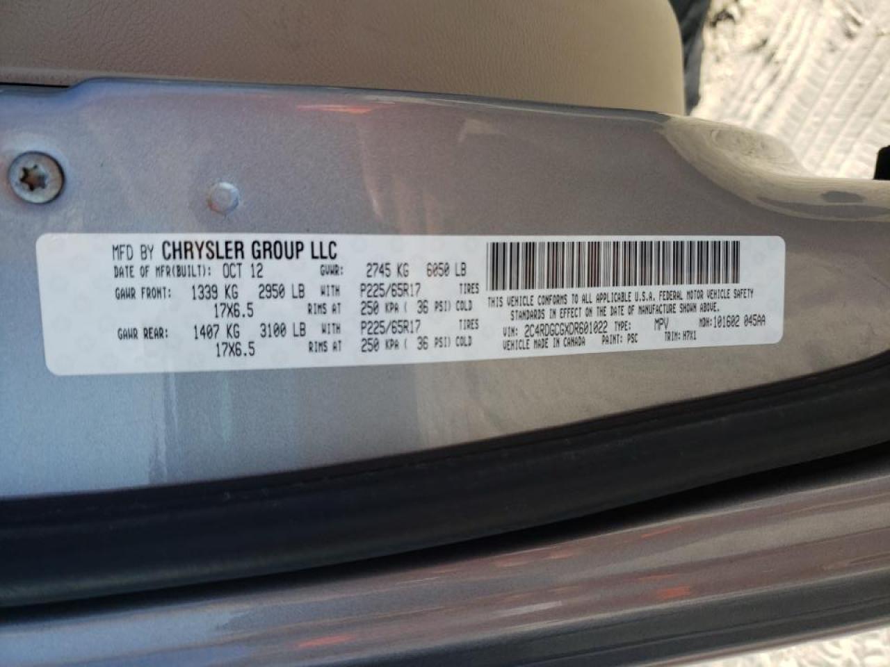 Photo 10 from auction – 2013 DODGE GRAND CARA with VIN 2C4RDGCGXDR601022