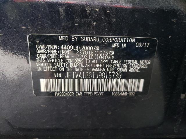 Photo 10 from auction – 2018 SUBARU WRX with VIN JF1VA1B61J9815739