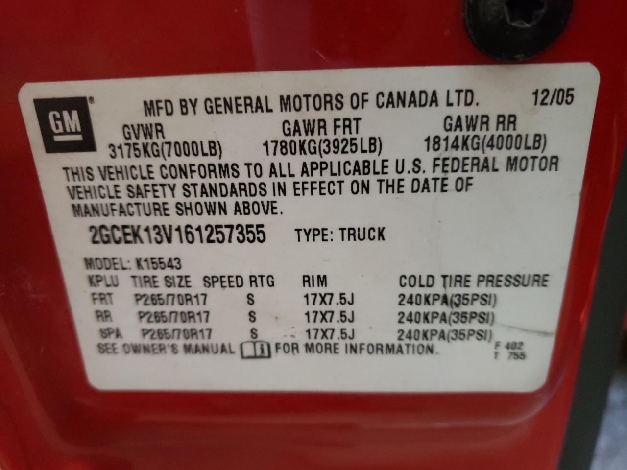 Photo 10 from auction – 2006 CHEVROLET 1500 SILVE with VIN 2GCEK13V161257355