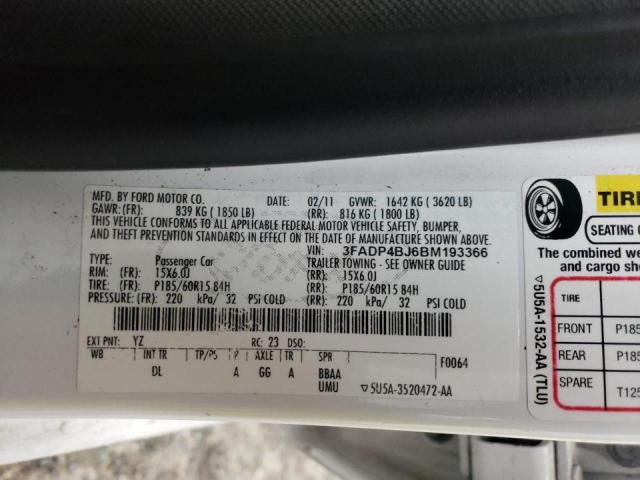 Photo 10 from auction – 2011 FORD FIESTA with VIN 3FADP4BJ6BM193366