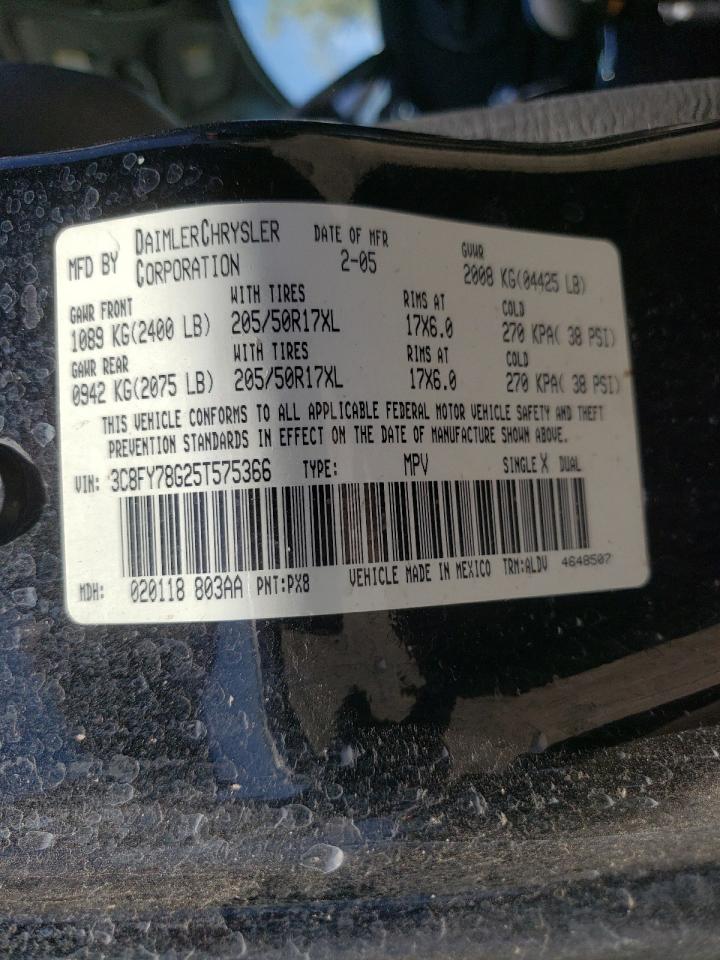 Photo 10 from auction – 2005 CHRYSLER PT CRUISER with VIN 3C8FY78G25T575366