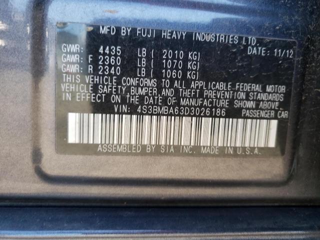 Photo 10 from auction – 2013 SUBARU LEGACY 2.5 with VIN 4S3BMBA63D3026186
