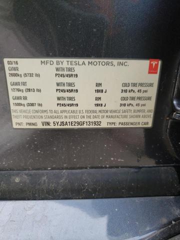 Photo 10 from auction – 2016 TESLA MODEL S with VIN 5YJSA1E29GF131932