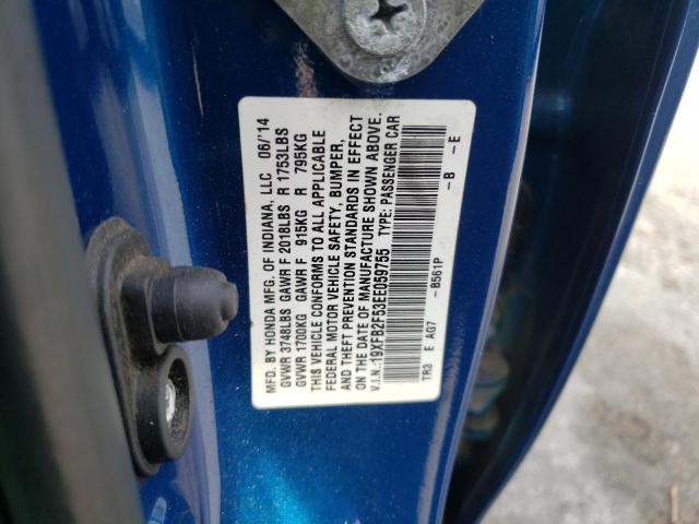 Photo 10 from auction – 2014 HONDA CIVIC LX with VIN 19XFB2F53EE059755