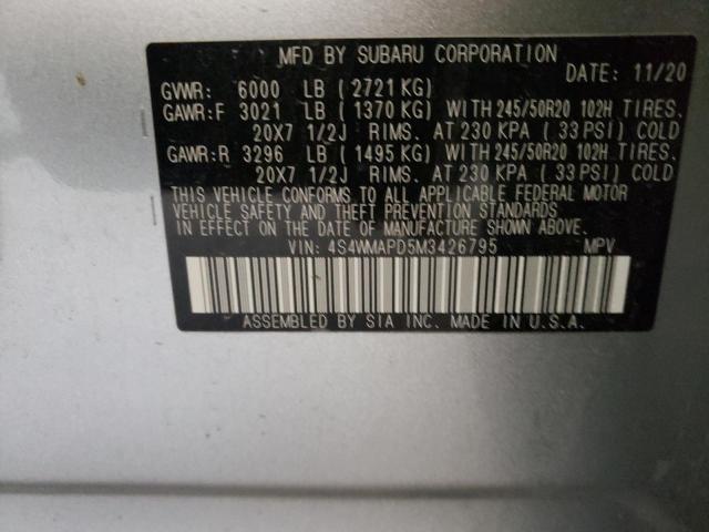 Photo 10 from auction – 2021 SUBARU ASCENT LIM with VIN 4S4WMAPD5M3426795