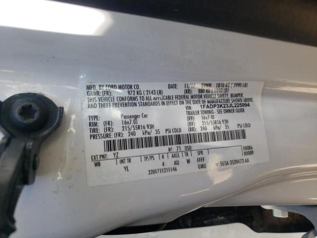 Photo 10 from auction – 2018 FORD FOCUS SE with VIN 1FADP3K23JL225094