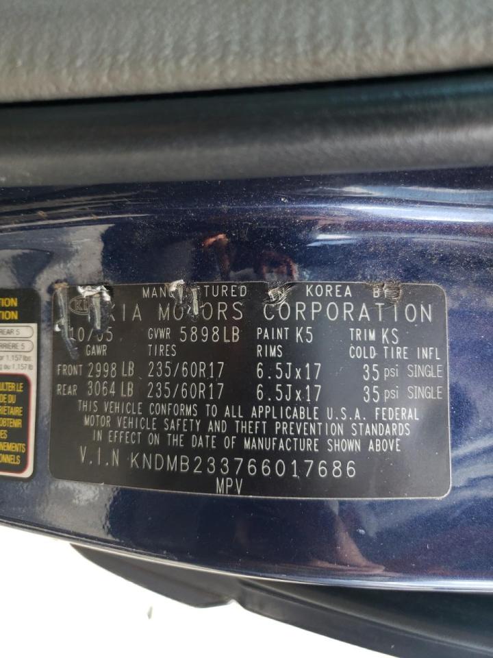 Photo 10 from auction – 2006 KIA SEDONA EX with VIN KNDMB233766017686