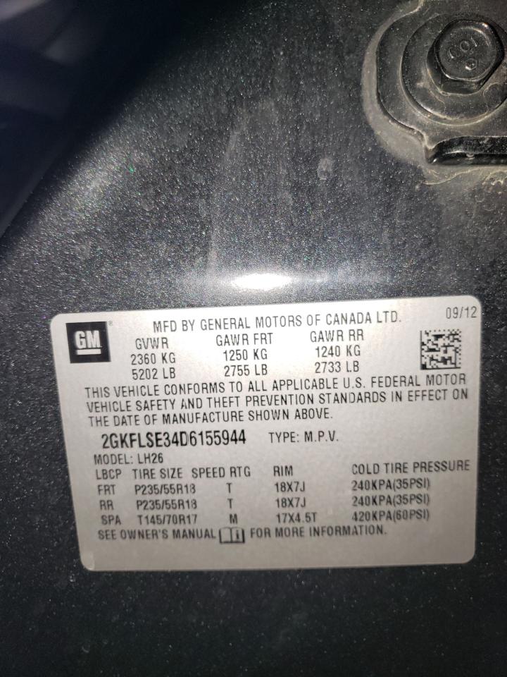 Photo 10 from auction – 2013 GMC TERRAIN SL with VIN 2GKFLSE34D6155944