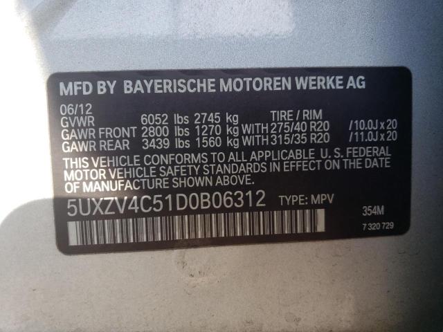 Photo 10 from auction – 2013 BMW X5 XDRIVE3 with VIN 5UXZV4C51D0B06312