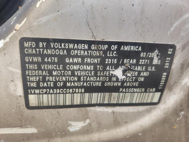 Photo 10 from auction – 2012 VOLKSWAGEN PASSAT SEL with VIN 1VWCP7A39CC067898