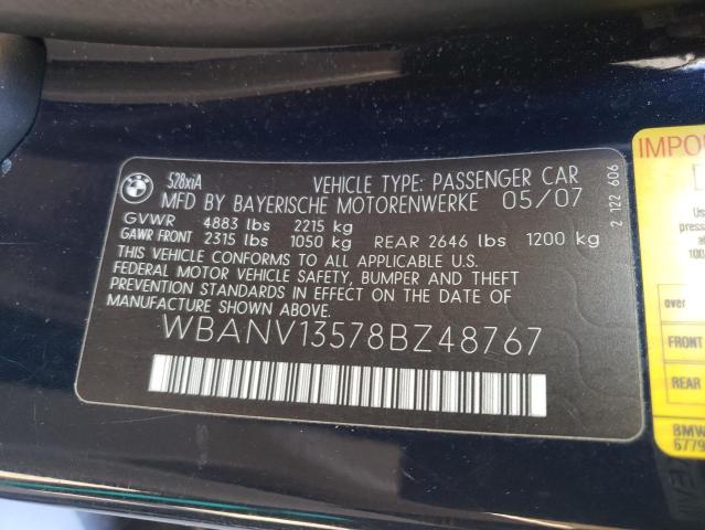 Photo 10 from auction – 2008 BMW 528 XI with VIN WBANV13578BZ48767