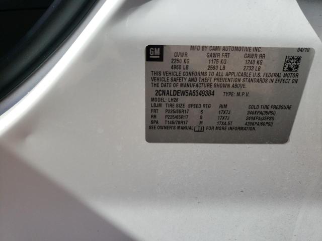 Photo 10 from auction – 2010 CHEVROLET EQUINOX LT with VIN 2CNALDEW5A6349384