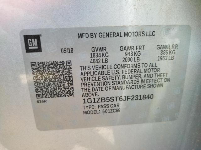 Photo 10 from auction – 2018 CHEVROLET MALIBU LS with VIN 1G1ZB5ST6JF231840
