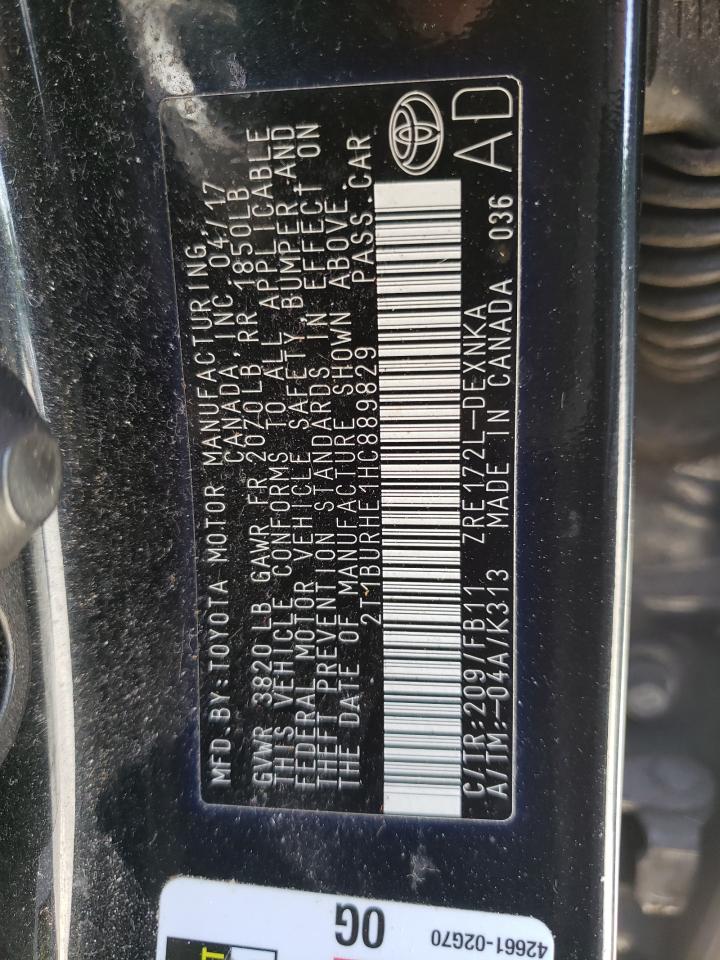 Photo 10 from auction – 2017 TOYOTA COROLLA L with VIN 2T1BURHE1HC889829