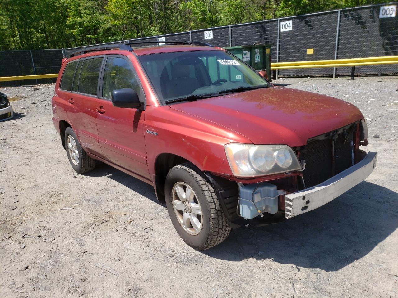 TOYOTA HIGHLANDER 2003 with VIN JTEGF21AX30118542 - Photo from auction