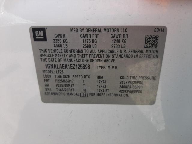 CHEVROLET EQUINOX LS 2014 with VIN 1GNALAEK1EZ125398 - Photo from auction