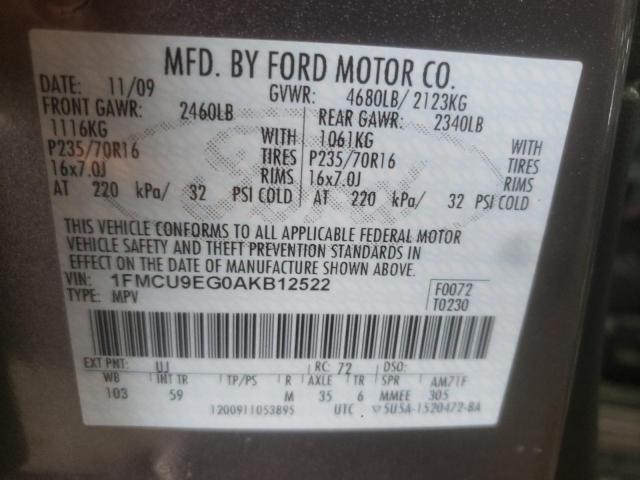 Photo 10 from auction – 2010 FORD ESCAPE LIM with VIN 1FMCU9EG0AKB12522