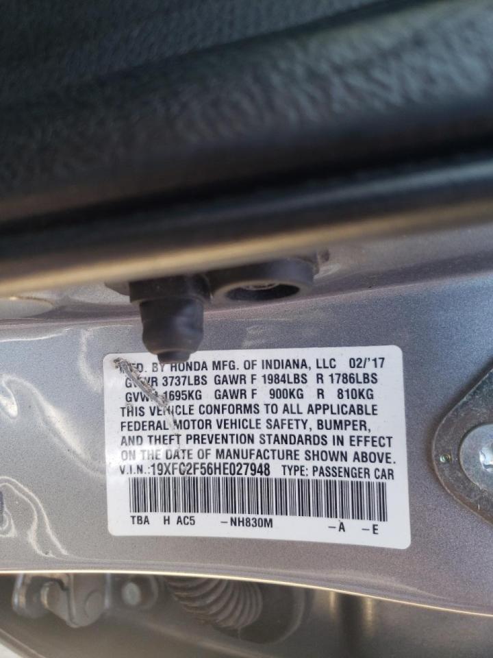 Photo 10 from auction – 2017 HONDA CIVIC LX with VIN 19XFC2F56HE027948