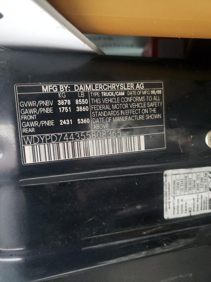 Photo 10 from auction – 2005 FREIGHTLINER SPRINTER 2 with VIN WDYPD744355808365