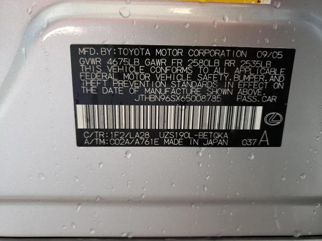 Photo 10 from auction – 2006 LEXUS GS 430 with VIN JTHBN96SX65008785