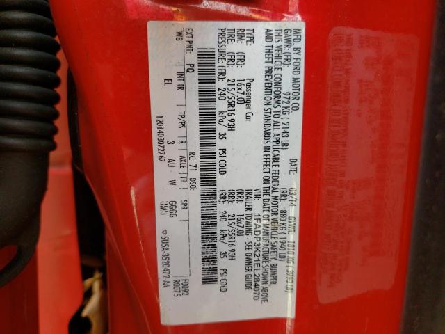 Photo 10 from auction – 2014 FORD FOCUS SE with VIN 1FADP3K21EL284070