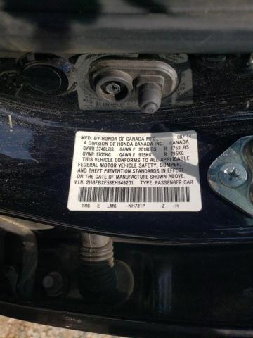 Photo 10 from auction – 2014 HONDA CIVIC LX with VIN 2HGFB2F53EH549201