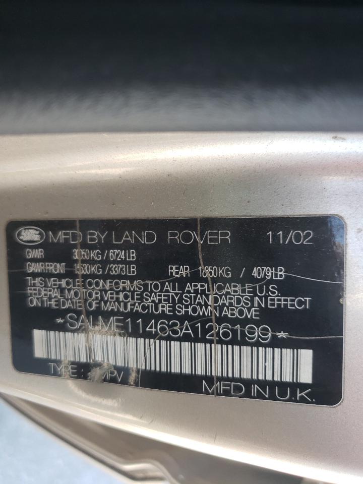 Photo 10 from auction – 2003 LAND ROVER RANGE ROVE with VIN SALME11463A126199