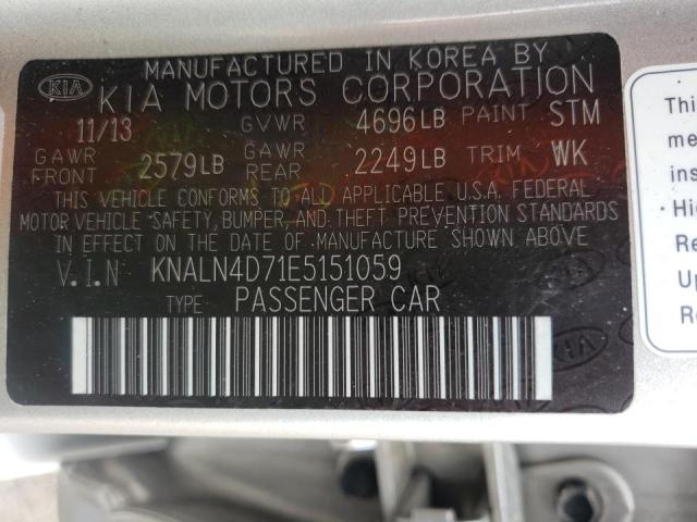 Photo 10 from auction – 2014 KIA CADENZA PR with VIN KNALN4D71E5151059