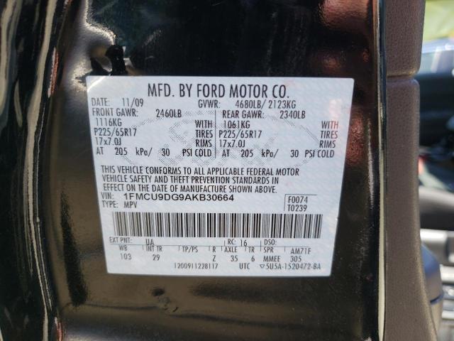Photo 10 from auction – 2010 FORD ESCAPE XLT with VIN 1FMCU9DG9AKB30664