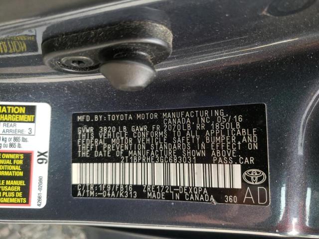 Photo 10 from auction – 2016 TOYOTA COROLLA EC with VIN 2T1BPRHE3GC683031